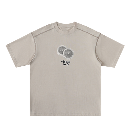 Oversized Contrast-Stitched Cotton Tee